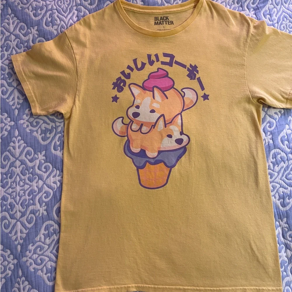 🌻3/$15🌻Corgi’s + Ice Cream Black Matter T-Shirt🌻3/$15 - Picture 5 of 5